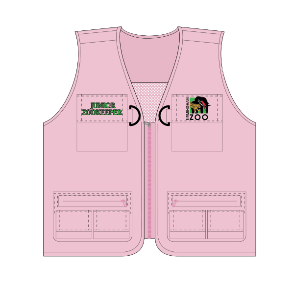 YOUTH JUNIOR ZOOKEEPER VEST PINK